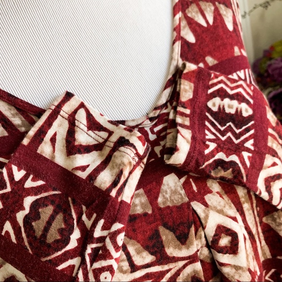 Final Touch Aztec Print Long Sleeve Crop Top - Picture 6 of 8